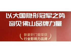 守护品牌力量，新豪轩门窗荣膺“行业影响力品牌”