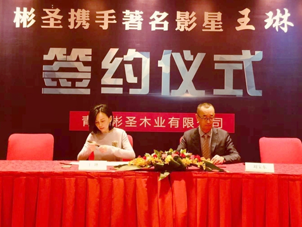彬圣木业签约王琳，以品牌建设发力终端市场