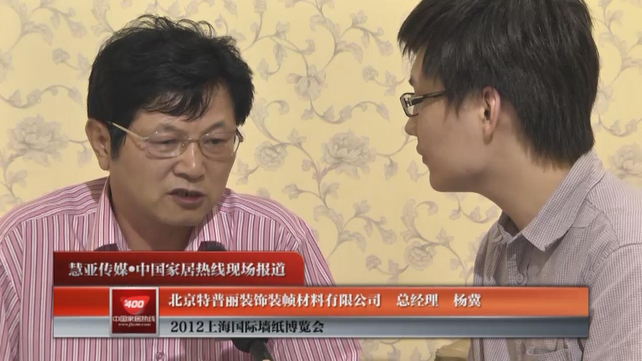 2012上海墙纸展特普丽总经理杨冀接受家居热线采访