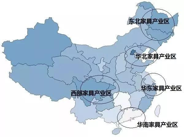 一文了解中国5大家具产业区分布和优势！