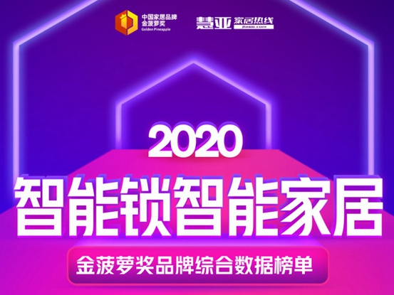 2020智能锁智能家居金菠萝奖品牌综合数据榜单重磅揭晓！