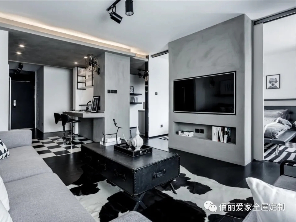 佰丽爱家全屋定制：酷酷的68㎡工业风