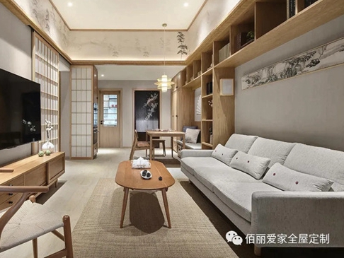 佰丽爱家全屋定制：98㎡木质禅意日式