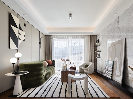 莺牌艺术墙布：115m²艺术摩登空间，探寻人居新风尚！