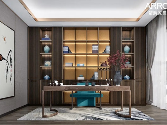 箭牌家居定制103.5m²案例，来自新中式的典雅隽秀