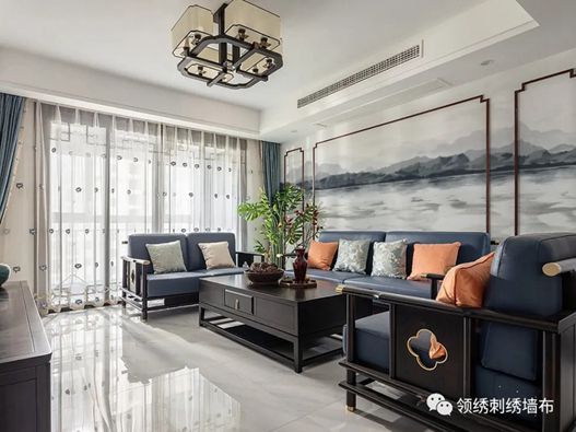 领绣墙布：在水墨丹青里，感受别样的清新与空灵！
