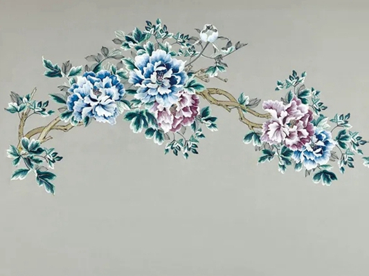 雅诗澜墙布窗帘：国色天香牡丹画，为家居空间增添色彩