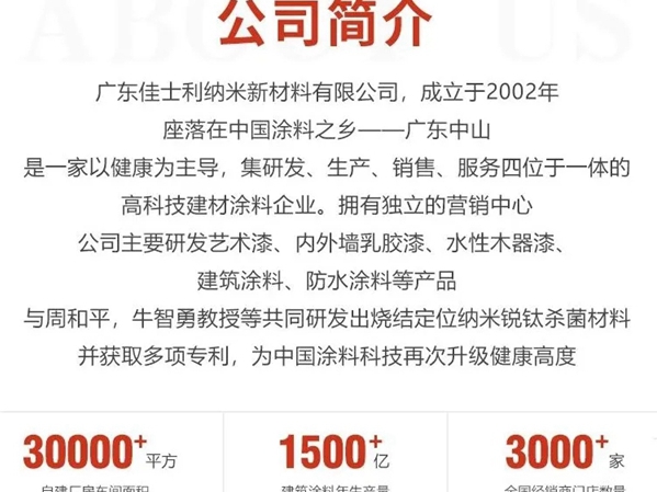 佳士利专注建筑涂料20年，外墙涂料专业认定！