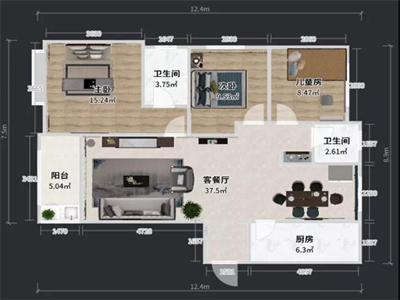 兔宝宝健康家居丨109㎡新中式案例喊你来抄作业