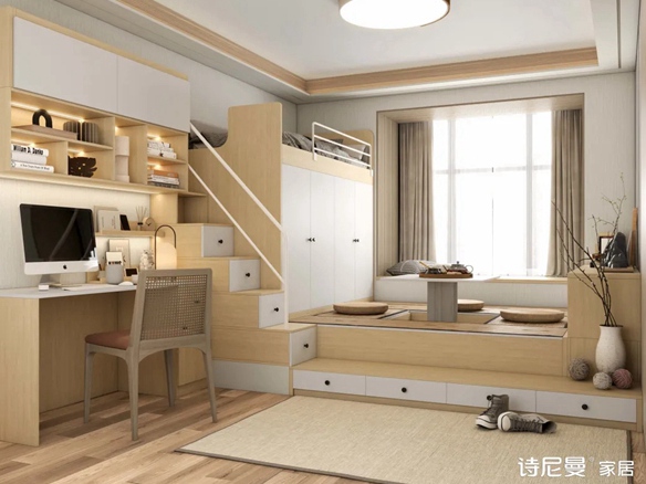 诗尼曼全屋定制|榻榻米这样设计，漂亮又实用，甩邻居家好几条街！