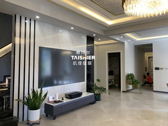 泰诗尔肌理壁膜案例|现代轻奢住宅，精致生活态度