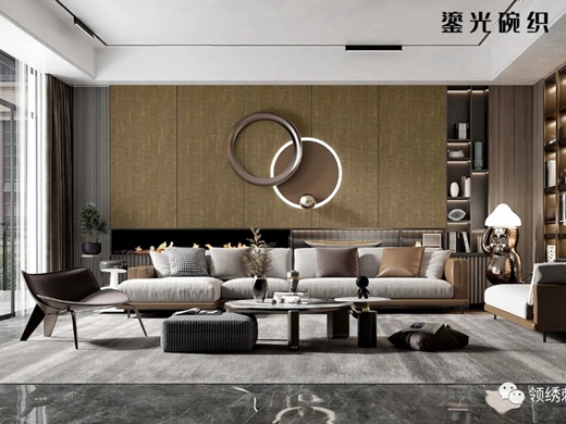 领绣墙布新品发布|《鎏光逸品1》浮盈、九十春光、鎏光碗织、郁秀，领略四季风尚