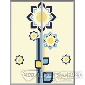 彩绘艺术移门 并蒂连枝101A