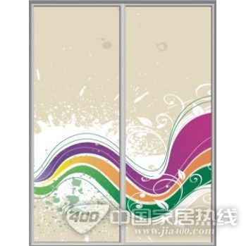 彩绘艺术移门 彩绸绕欢97A