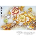 艺术玻璃背景墙 一品天香