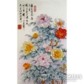 艺术玻璃背景墙 吉祥牡丹