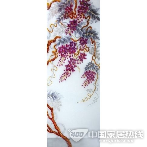 艺术玻璃背景墙 紫气东来