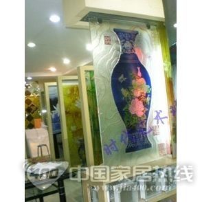 艺术玻璃背景墙玄关-002