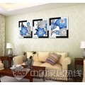 装饰画有框画冰晶画客厅装饰画三连画玻璃框画现代简约挂画1
