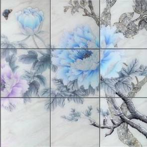 点亮 亮点艺术玻璃产品推荐-电视背景墙-三醉芙蓉YG1669