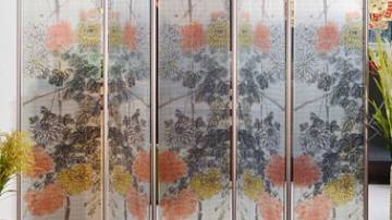 益友鸣艺术玻璃产品推荐-艺术屏风-菊屏MSC13001