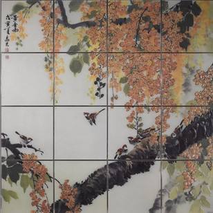 玻璃先生产品推荐-艺术玻璃背景墙-名家名画背景墙D016-2-013