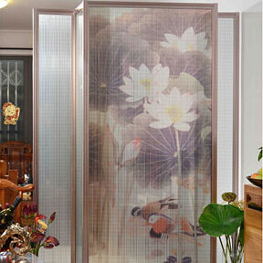 益友鸣艺术玻璃产品推荐-艺术玄关-荷鸯美合MQS13003