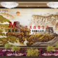  嘉佳美艺术玻璃产品推荐-豪华背景墙-江山如此多娇FY-1301 