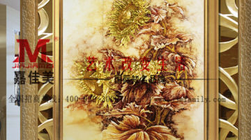嘉佳美艺术玻璃产品推荐-过道背景墙-金葵礼赞FY-1316