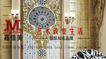 嘉佳美艺术玻璃产品推荐-豪华背景墙-酒店背景墙-欧美嘉FY-1348