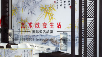 嘉佳美艺术玻璃产品推荐-沙发背景墙-金竹乡情FY-1328