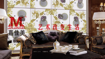 嘉佳美艺术玻璃产品推荐-亮玻居背景墙-幸福年代BGH-1216