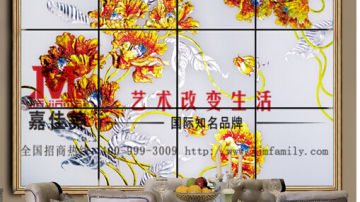 嘉佳美艺术玻璃产品推荐-亮玻居背景墙-富邑香槟BGH-1214
