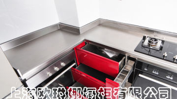 上海304不锈钢整体橱柜定做厨房厨柜厂家定制欧琳娜全不锈钢橱柜