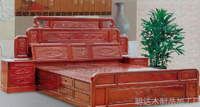 聪达木制品产品推荐-床系列-红木雕刻家具睡床 