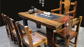 老船木茶桌椅组合中式客厅实木茶台户外阳台茶几仿古家具功茶艺桌