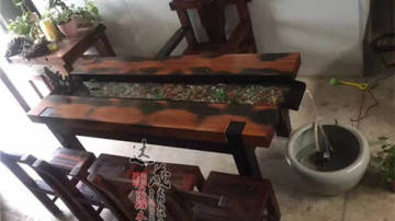 老船木茶桌椅组合功夫茶台泡茶台创意景观流水茶桌禅意茶艺桌