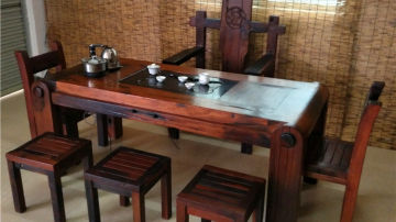 老船木家具茶桌椅子现代简约茶几实木功夫茶台客厅阳台泡茶艺桌