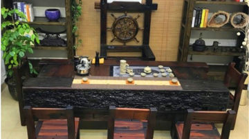 老船木茶桌椅组合功夫茶台船木茶桌船木茶几