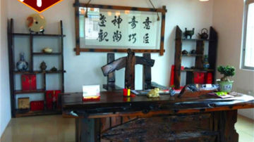 老船木圆桌实木家具餐桌田园靠背椅简约餐桌椅