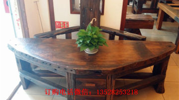老船木老板桌办公桌抽屉大班桌写字台电脑桌简约书桌椅