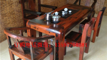 老船木茶台船木茶桌老船木茶几博古架船木沙发  
