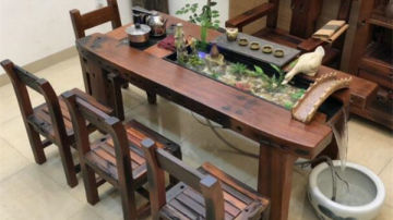 老船木家具古船木茶桌椅组合会所功夫茶艺桌机舱木精品酒店大茶台