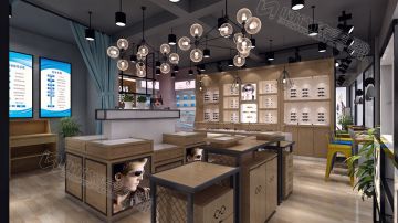 快时尚眼镜店_眼镜店装修_时代传美眼镜店展柜