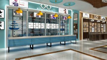专业验配店_眼镜店装修_时代传美眼镜店展柜
