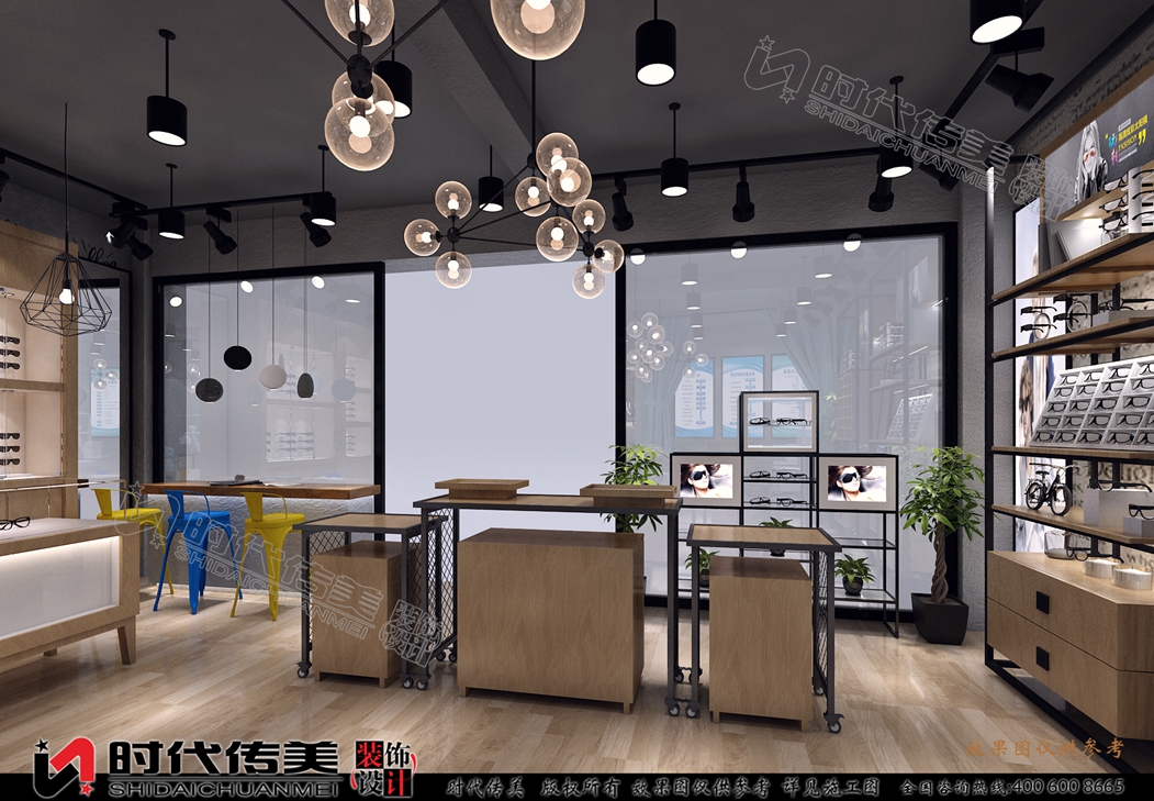 快时尚眼镜店_眼镜店装修_时代传美眼镜店展柜