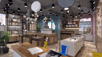 快时尚眼镜店_眼镜店装修_时代传美眼镜店展柜