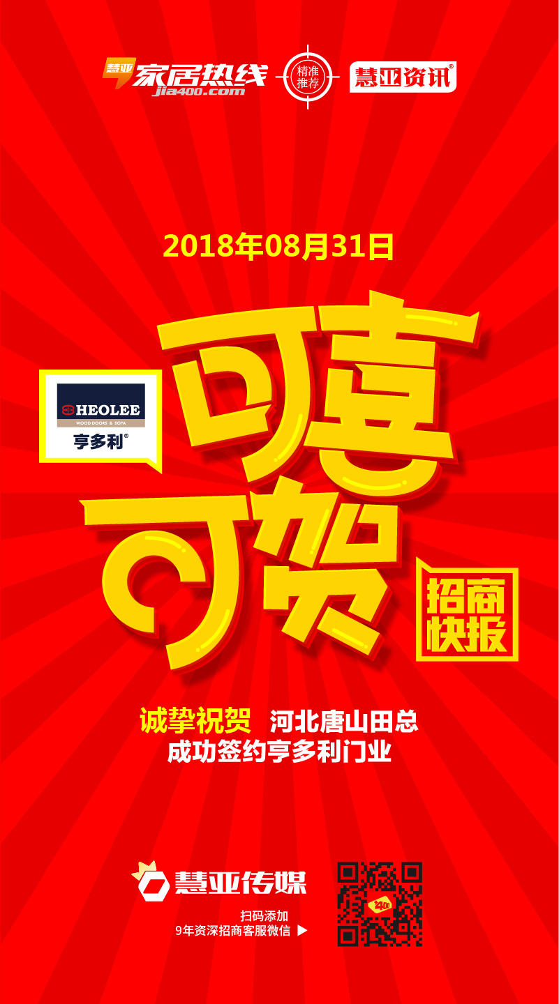 热烈祝贺河北省唐山市滦县田*成功签约亨多利门业