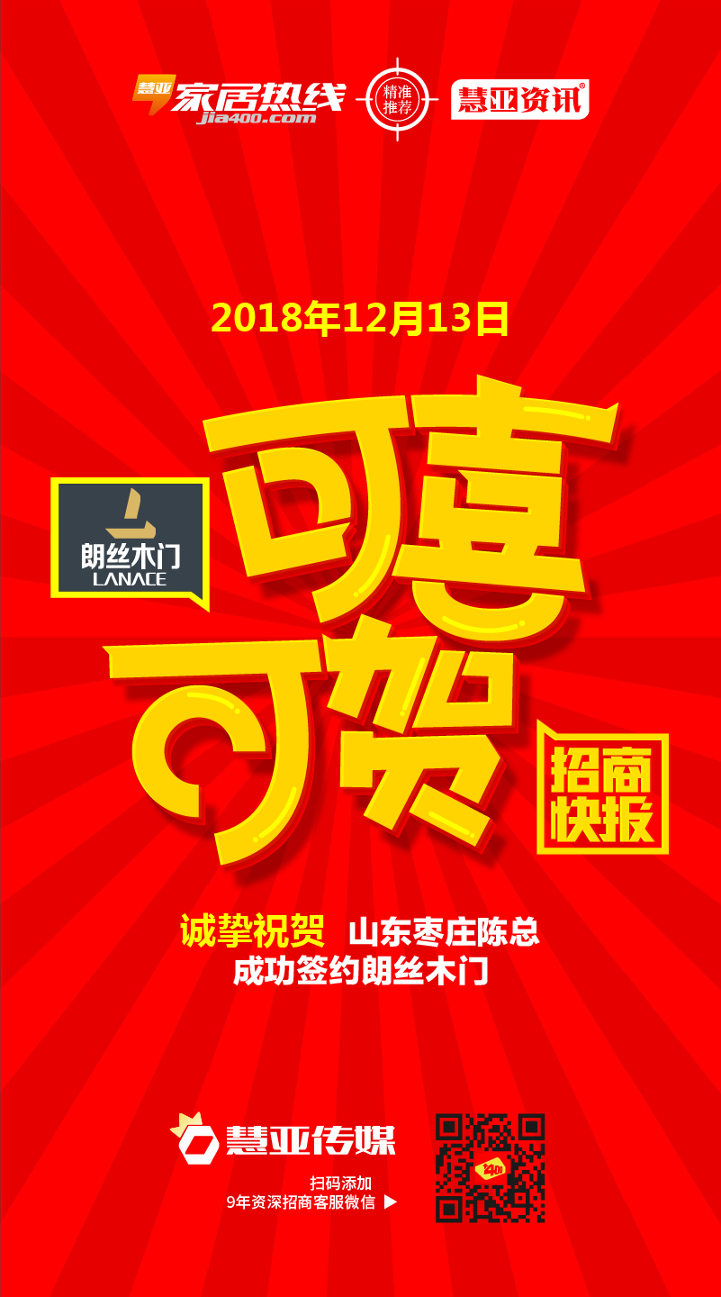 热烈祝贺山东省枣庄市中区陈*成功签约朗丝木门