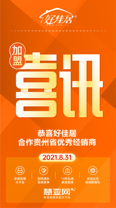 恭喜好佳居合作贵州省优秀经销商